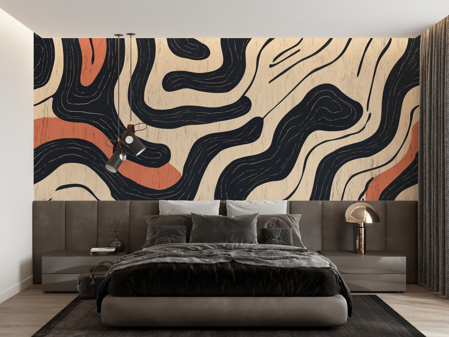 Papier peint terracotta inspiration berbere francais