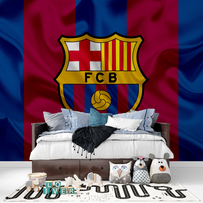 Papier peint foot barcelone tapisserie pour ado