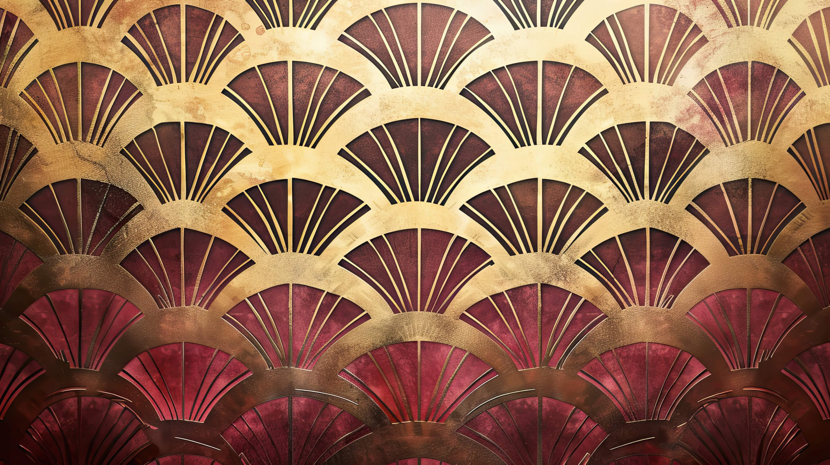 Papier Peint Art Déco Fleur de Métal