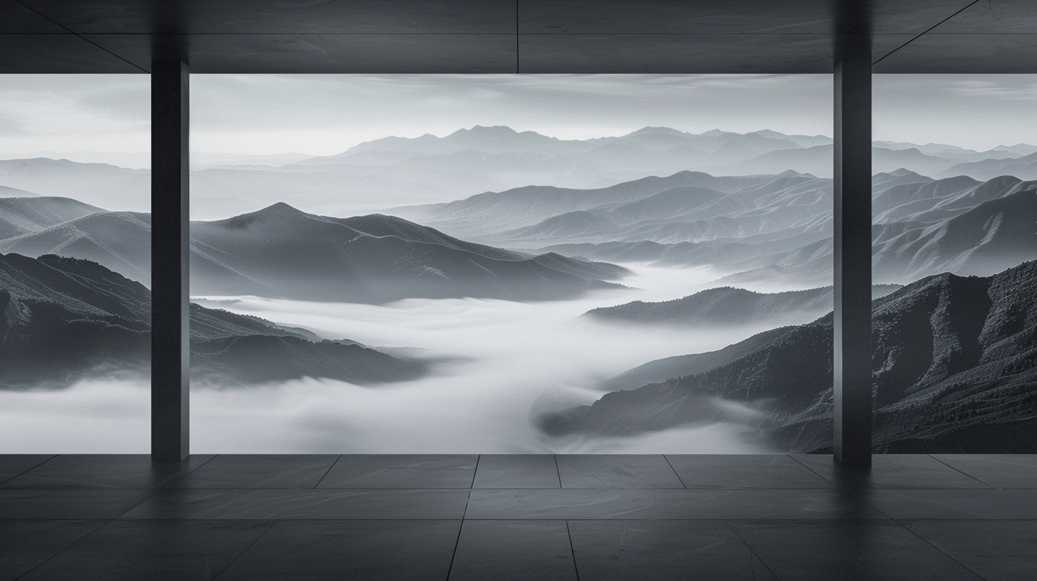 Papier Peint Panorama Nature Noir Et Blanc