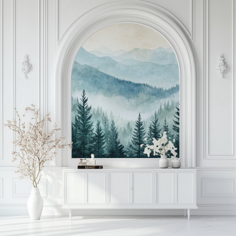 Papier peint vintage pays damerique salon blanc