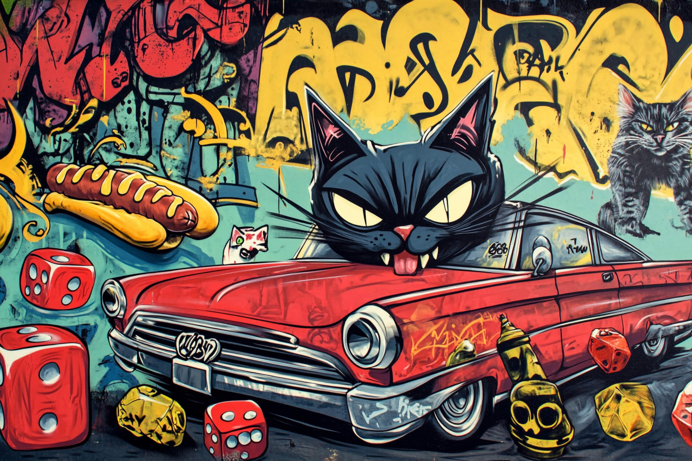 Papier Peint Graffiti Voiture Enfant