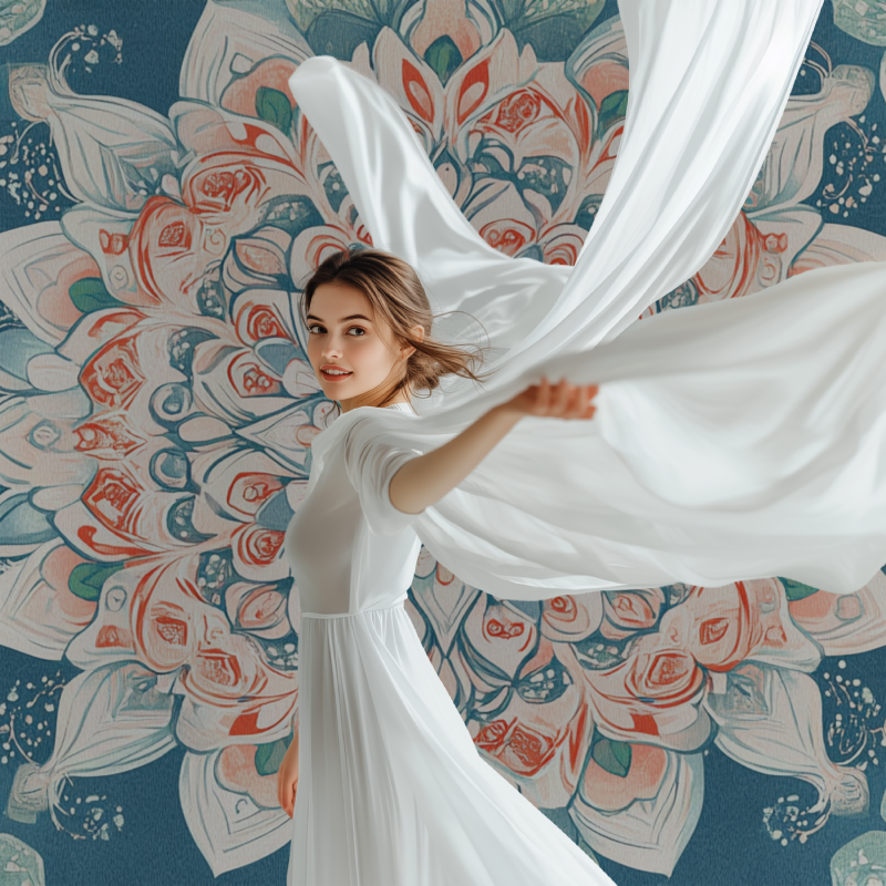 Papier peint fleur mandala modele