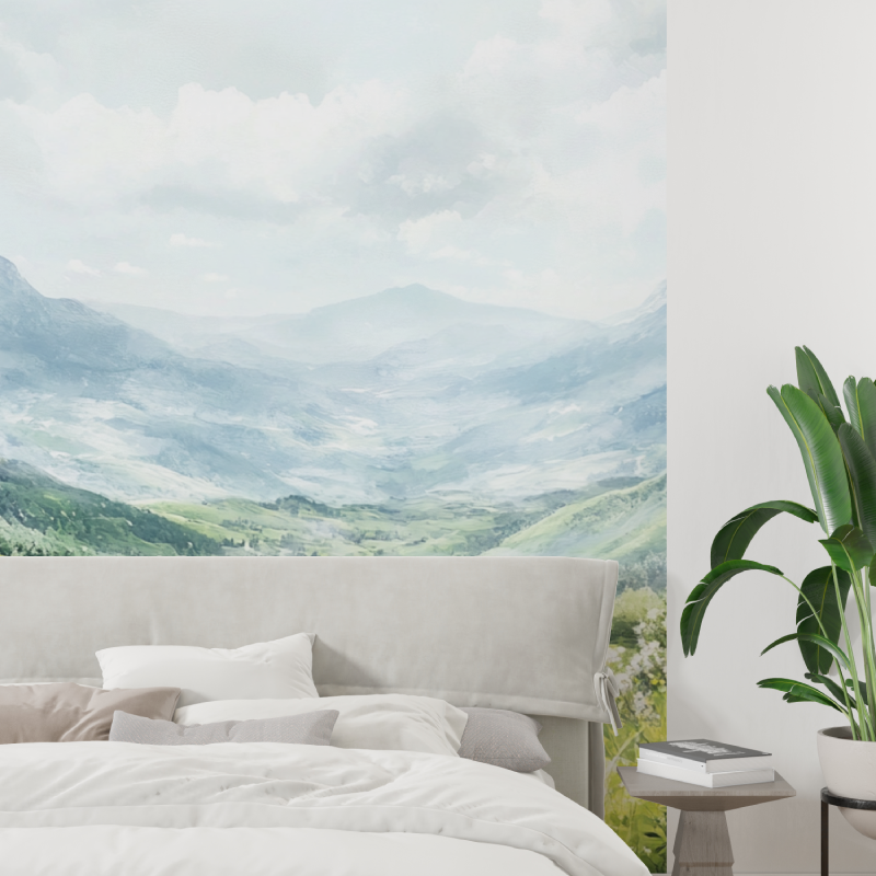 Papier peint paysage trompe loeil tapisserie tendance