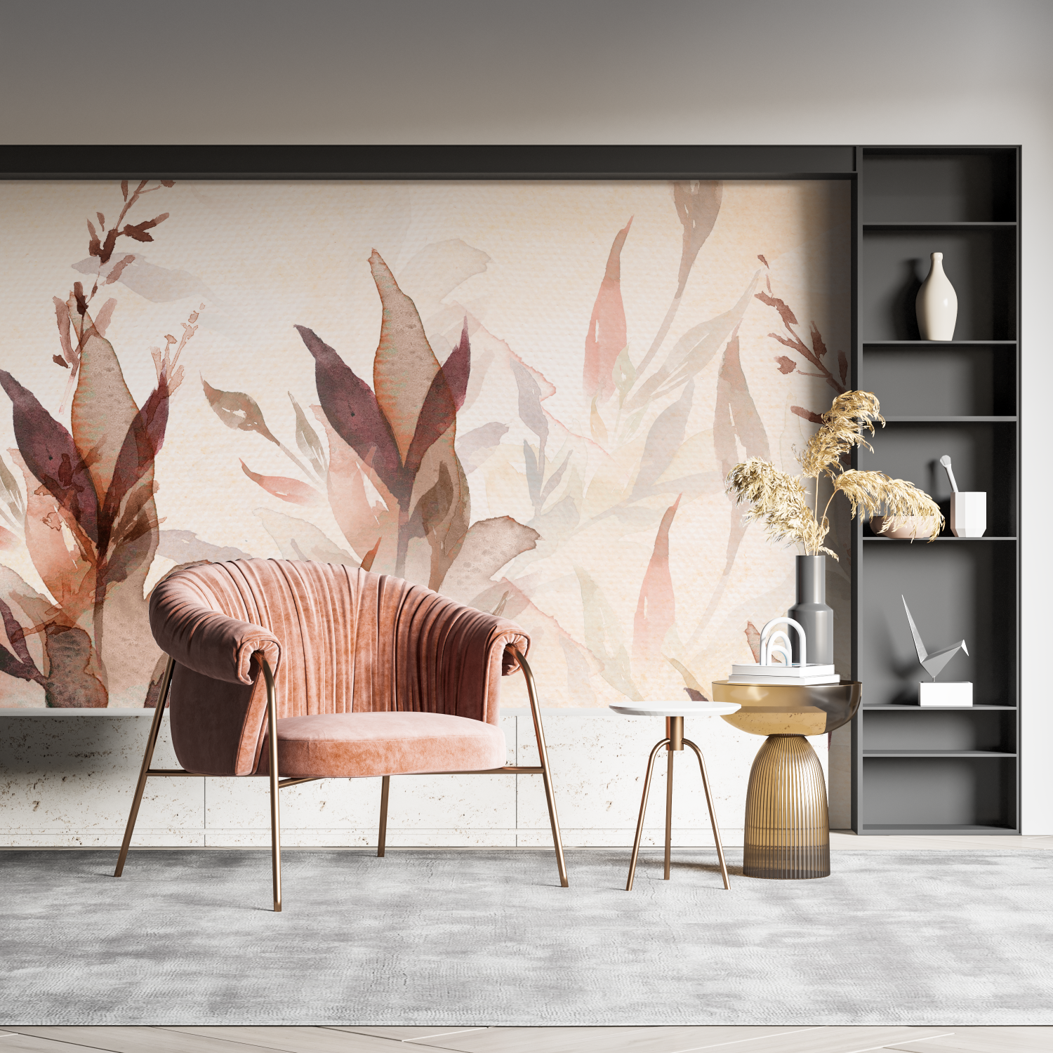 Papier peint aquarelle automne pano mural