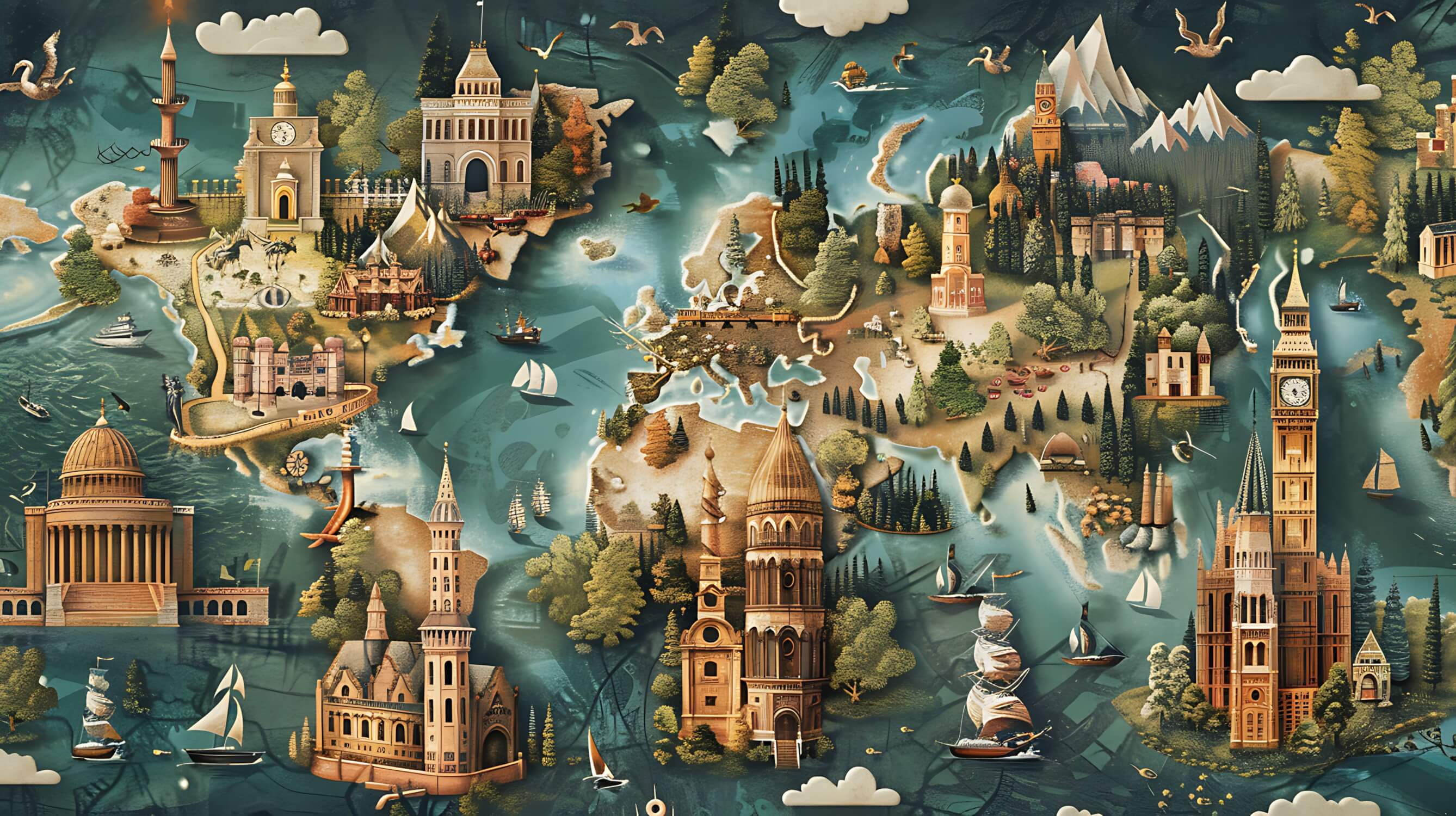 Papier Peint Carte Du Monde & Ville