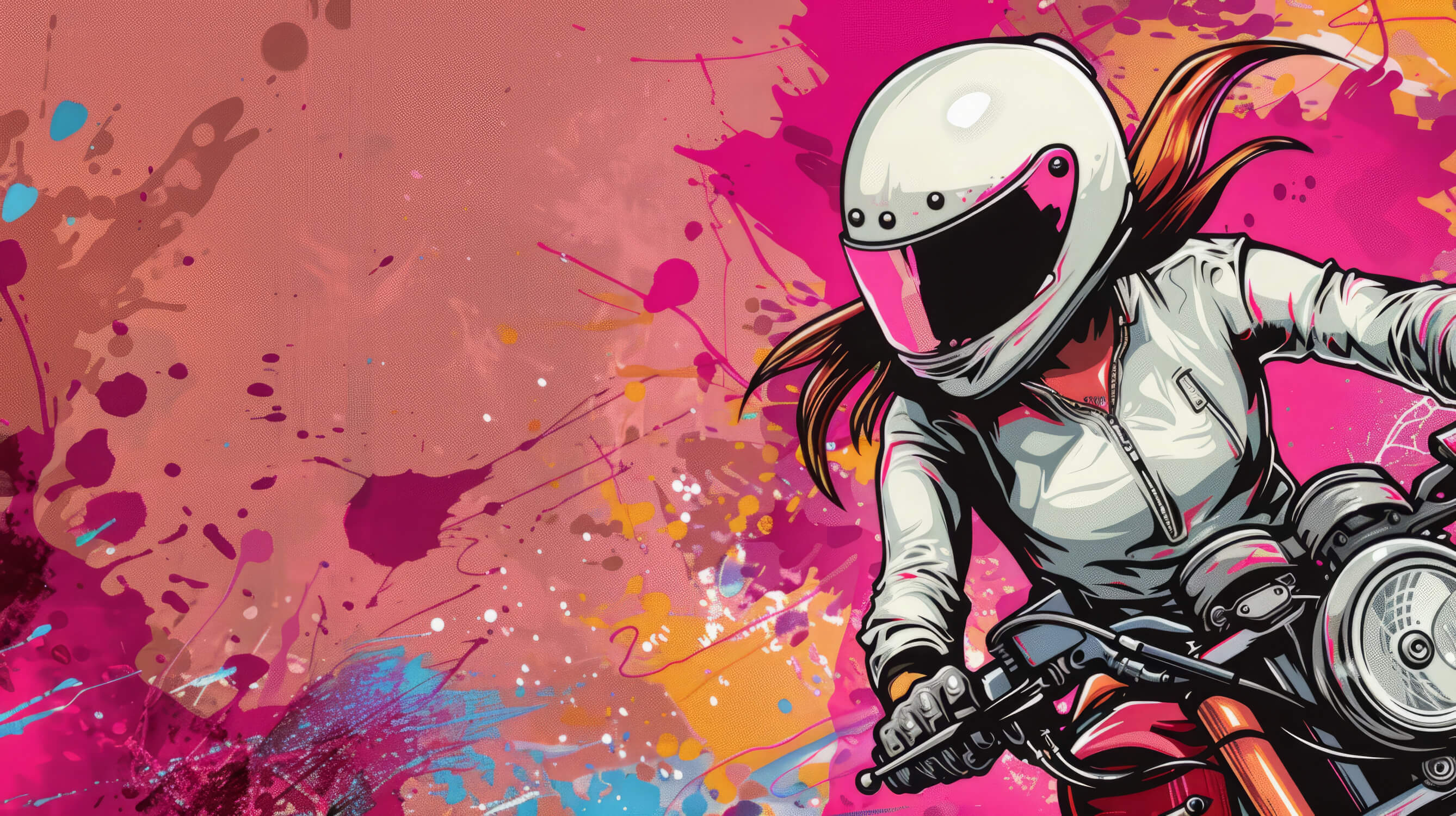 Papier Peint Moto Fille