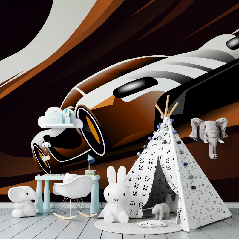 Papier peint voiture pour enfant tapisserie murs