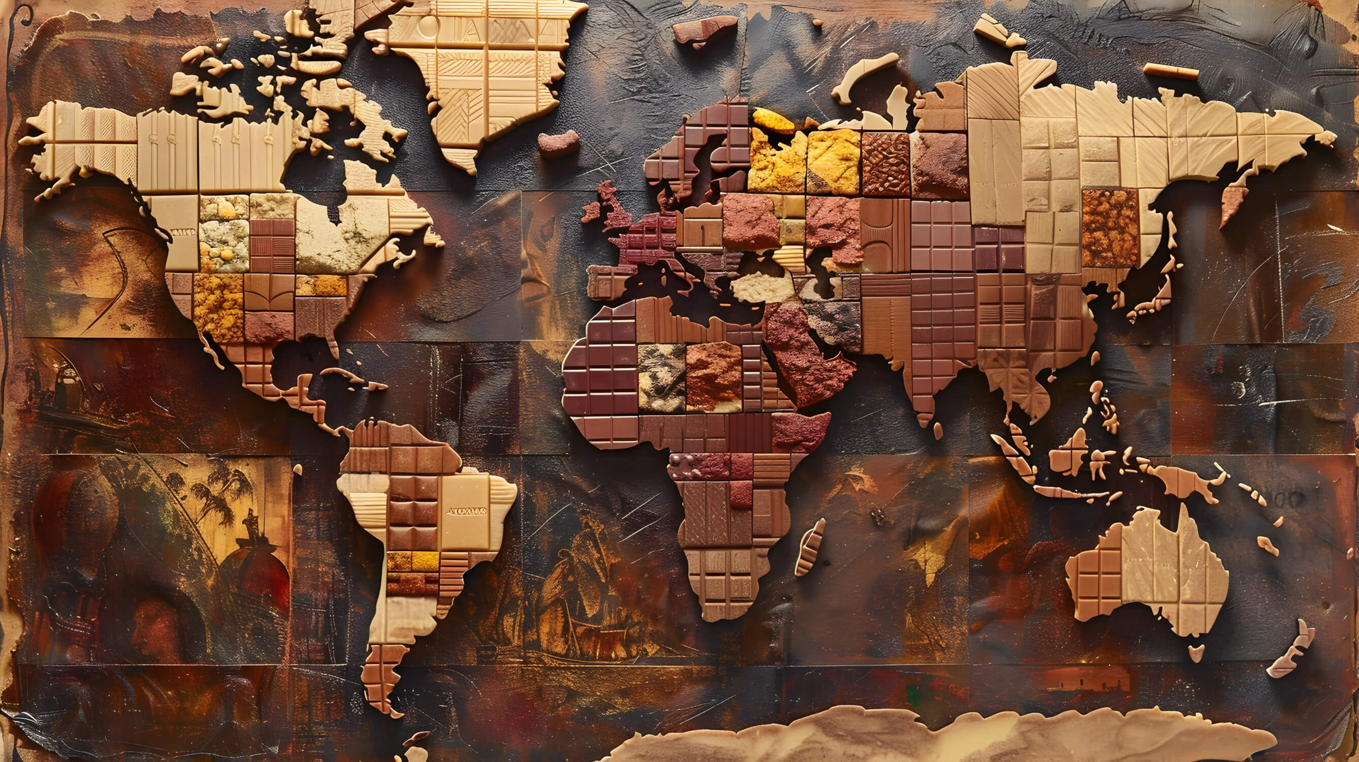 Papier Peint Carte Du Monde Bois Abstrait