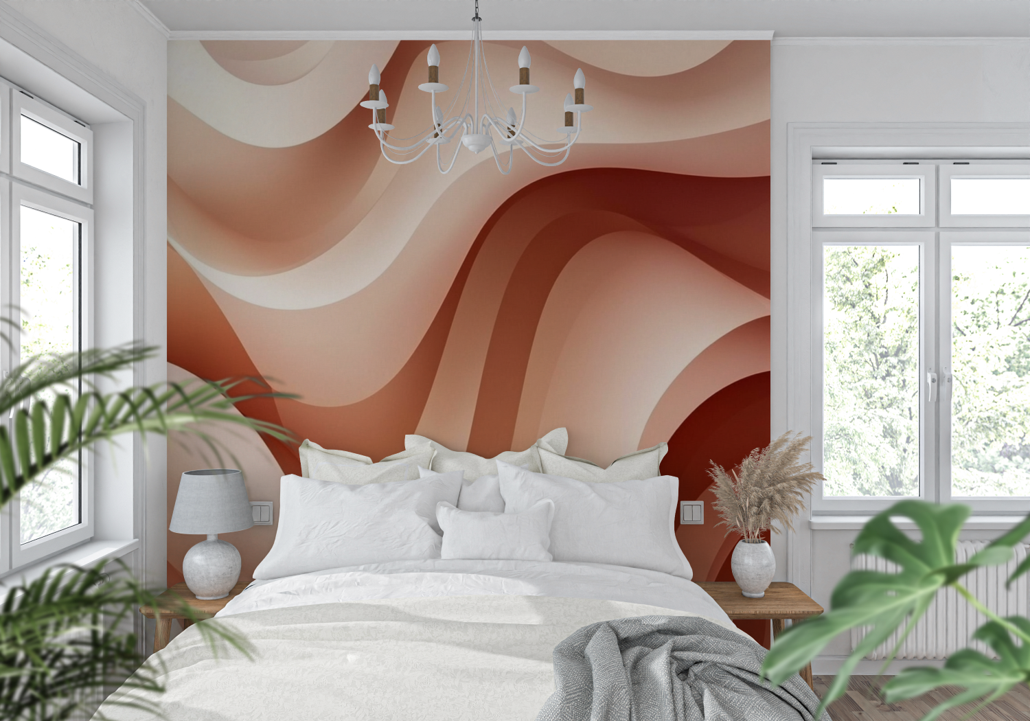 Papier peint terracotta motifs tendance tendance mur
