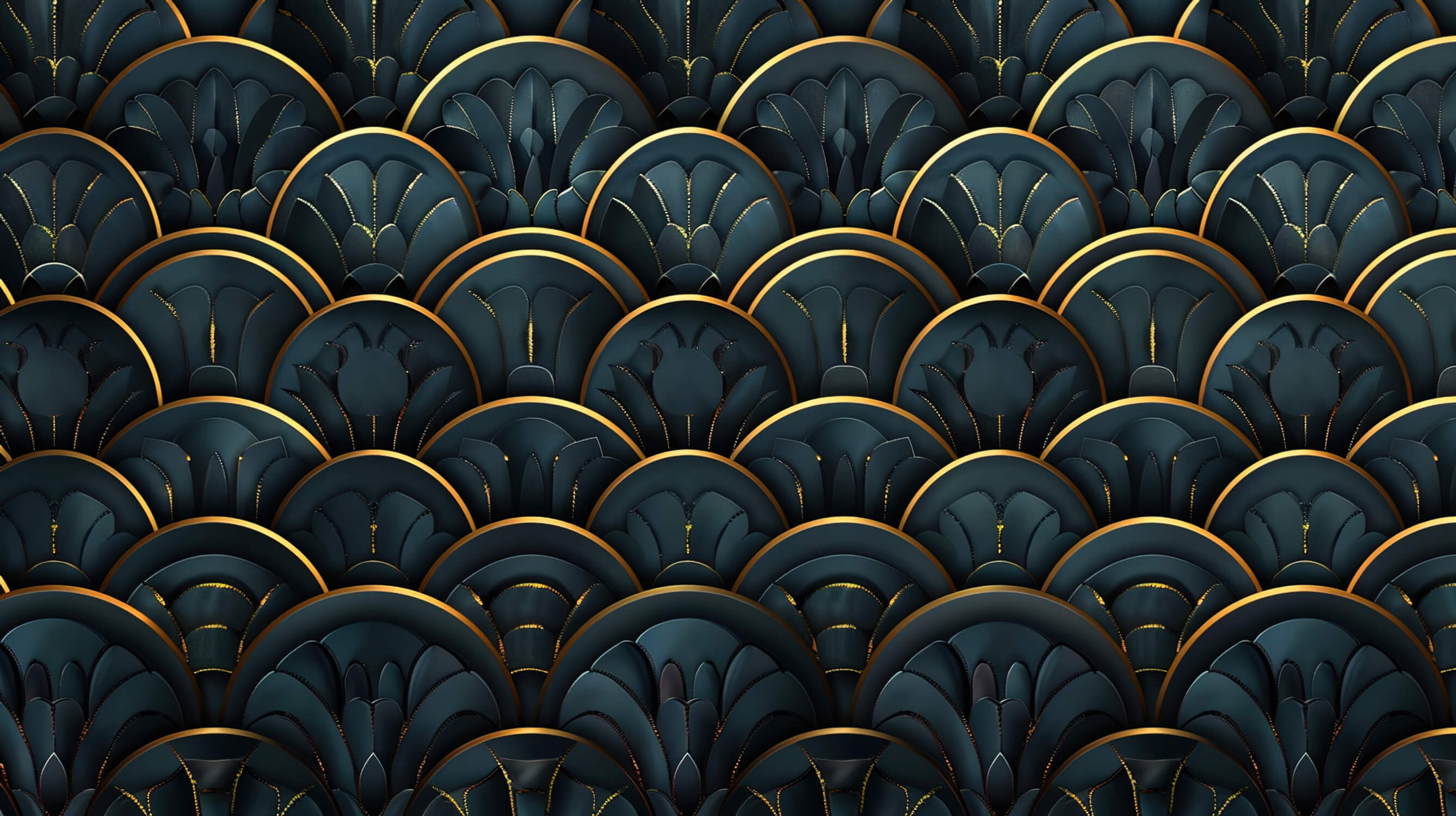 Papier Peint Art Déco Reflets de Minuit