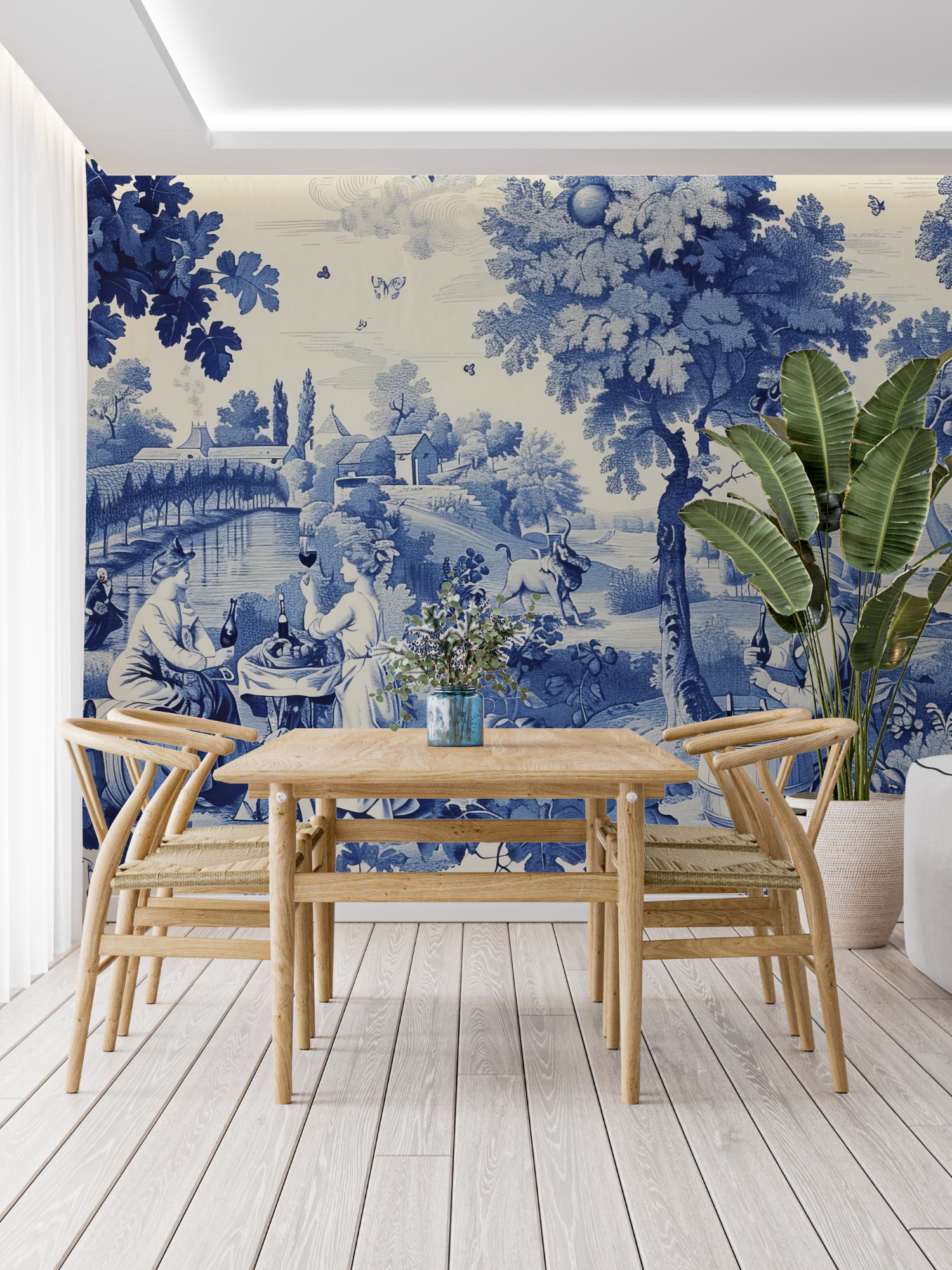 Papier Peint Toile De Jouy Années 90 - panoramique tendance