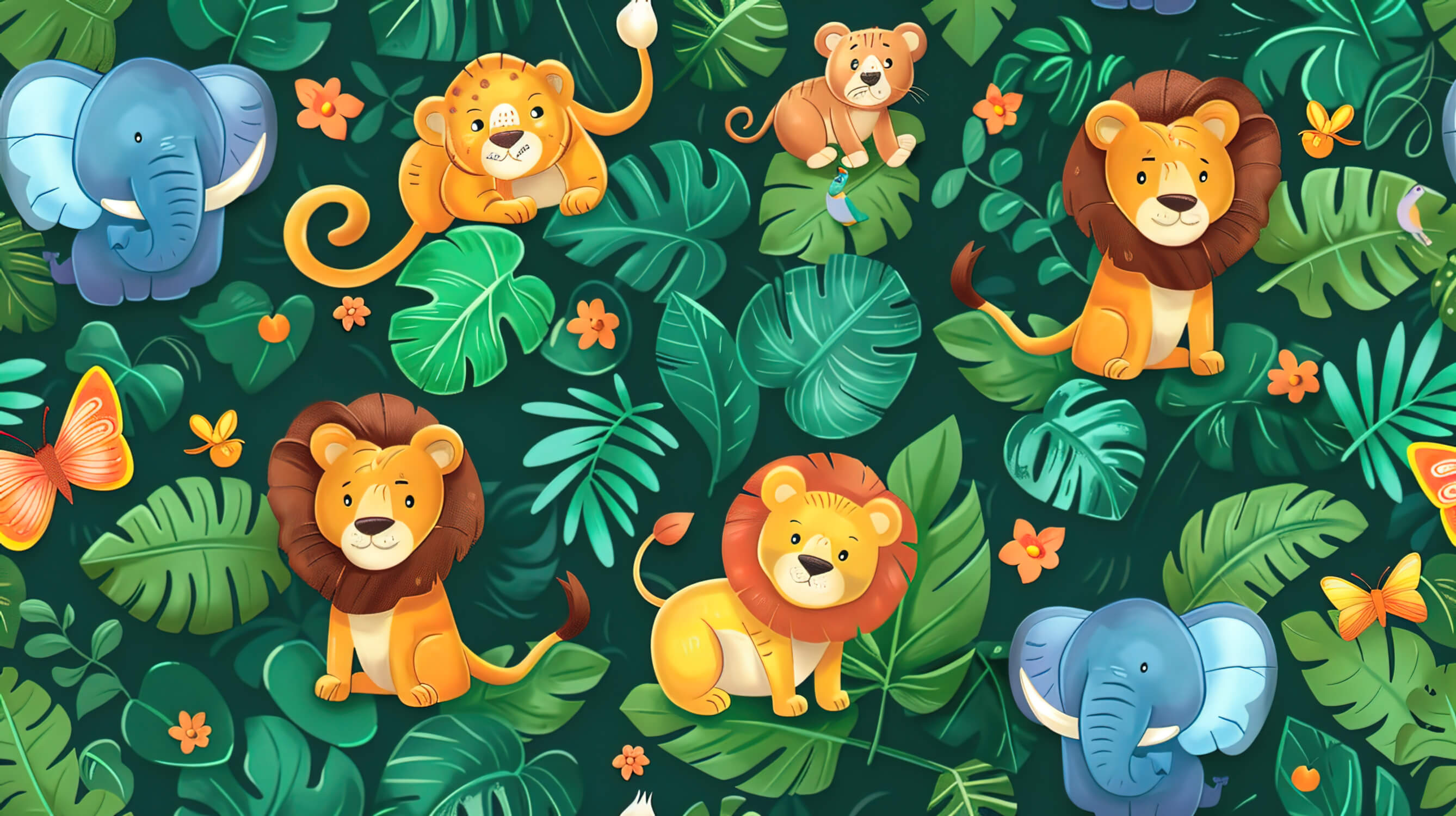 Papier Peint Lion Dans La Jungle