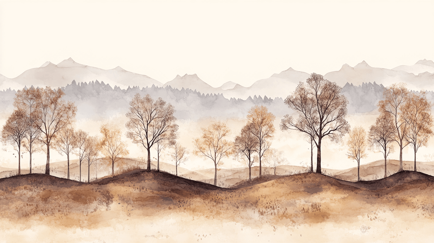 Papier Peint Arbre Beige