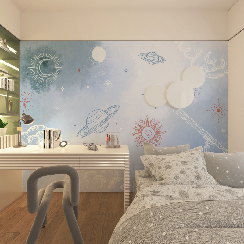 Papier peint espace planete pour enfants chambre adolescents