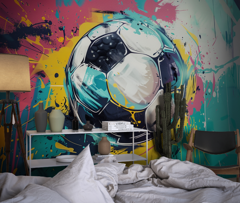 Papier peint gardien de but chambre dado1