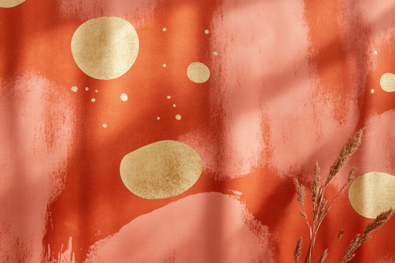 Papier Peint Terracotta Éclats Dorés Modernes