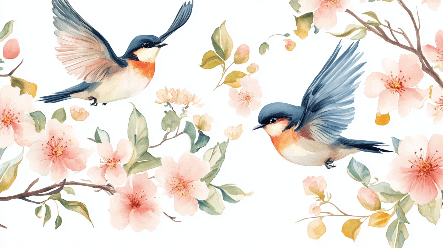 Papier Peint Fleur Et Oiseau Chambre