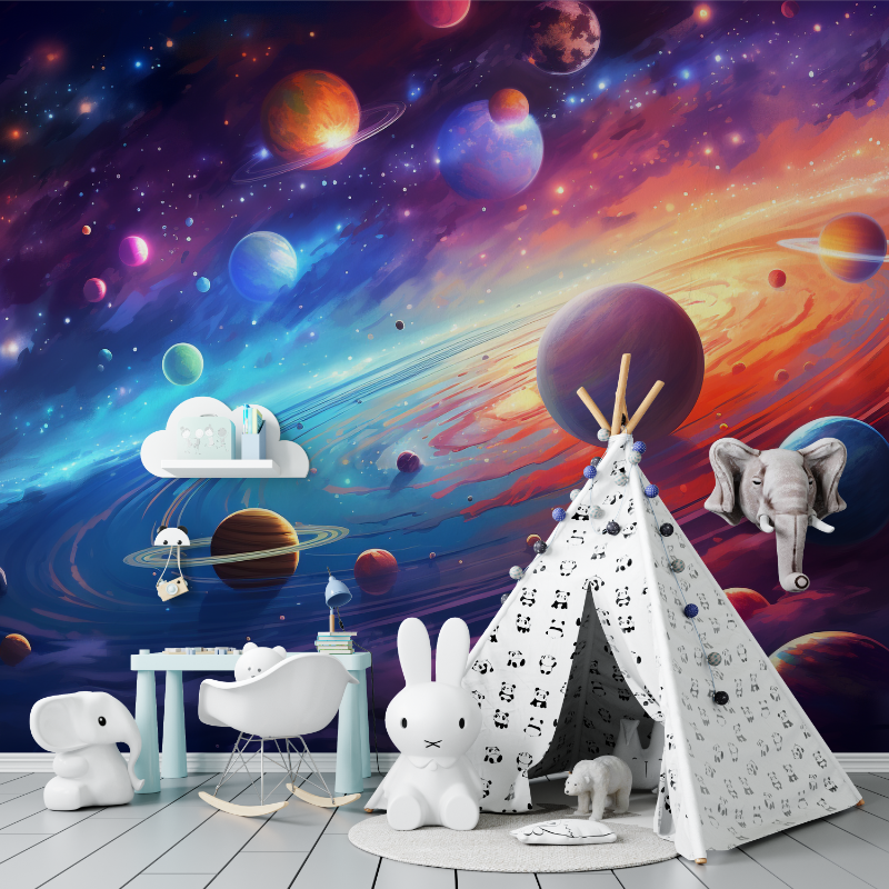 Papier peint espace galaxie tapisserie murs