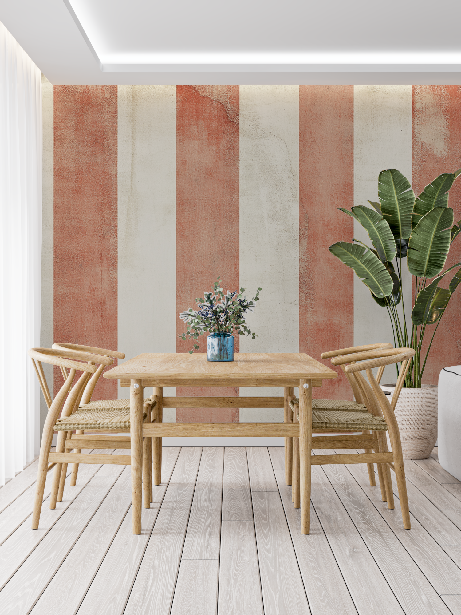 Papier peint terracotta rayures...cales panoramique tendance