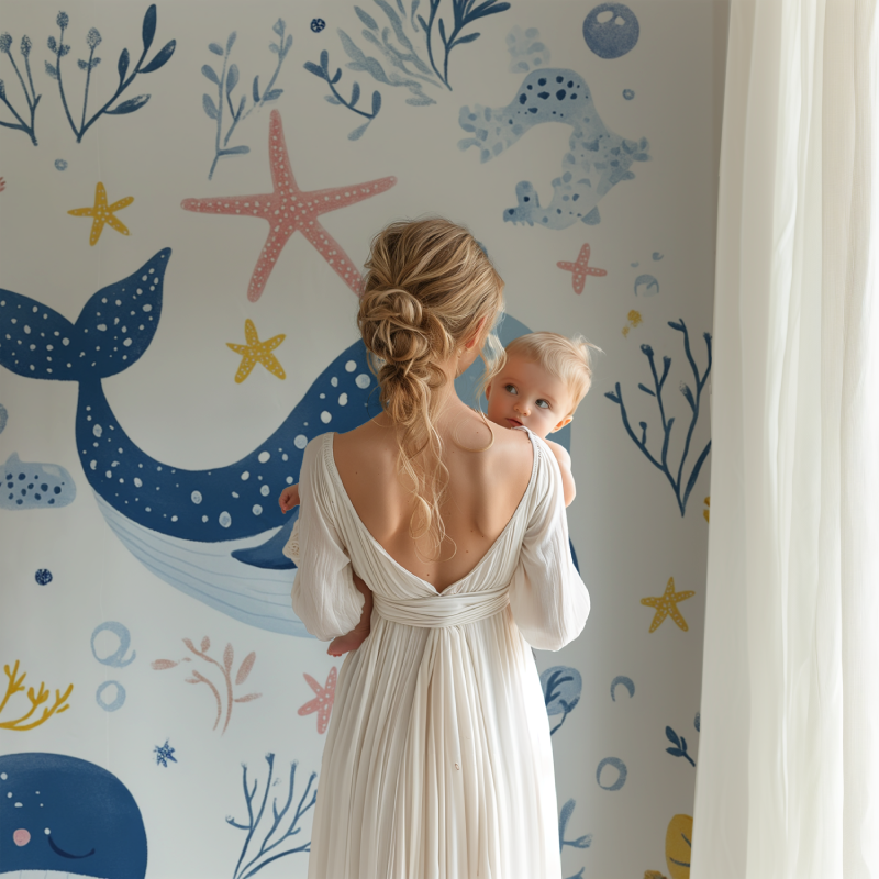 Papier peint marin ocean bebe bb123