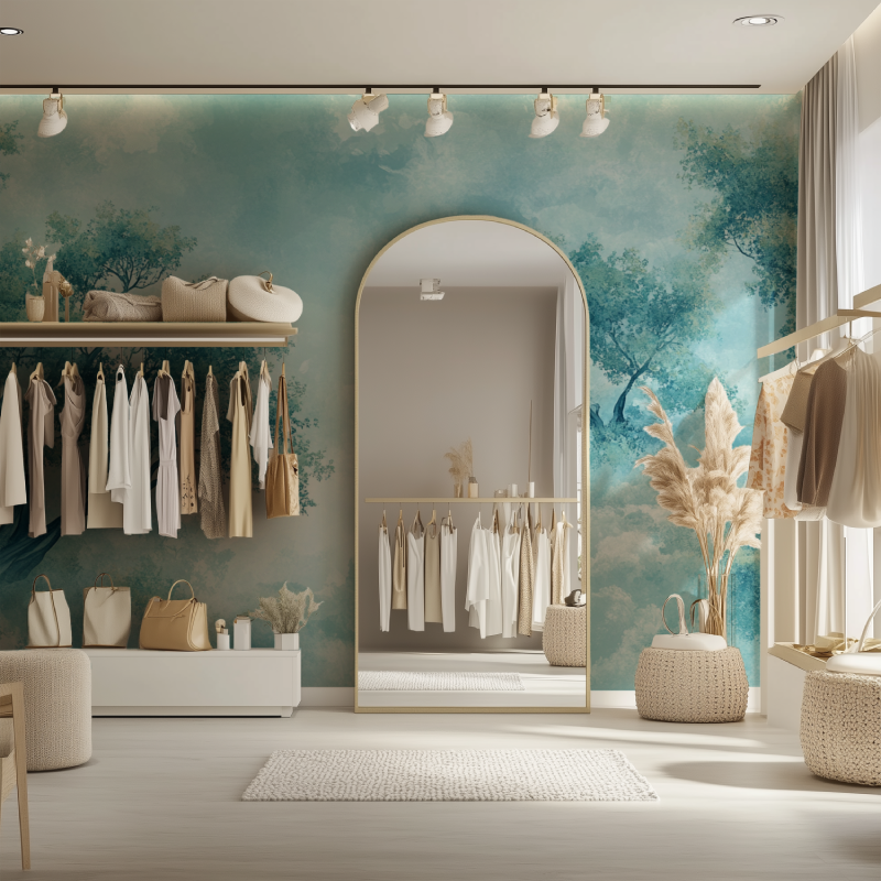 Papier peint arbre imaginaire dressing