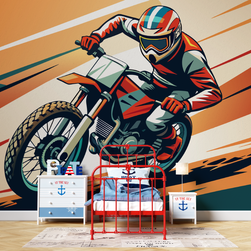 Papier peint garcon moto garcon567