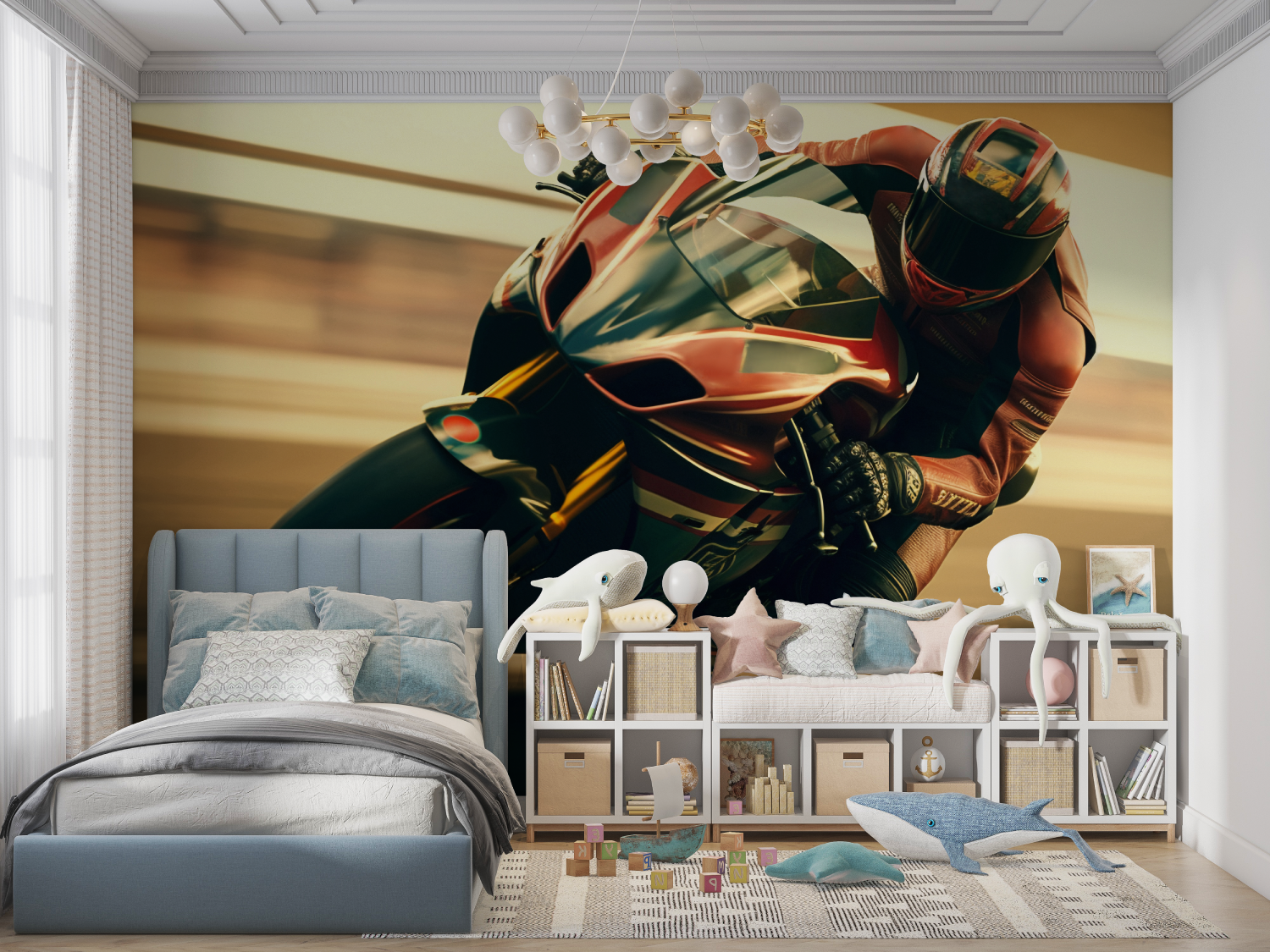 Papier peint moto gp mural panoramique garcon