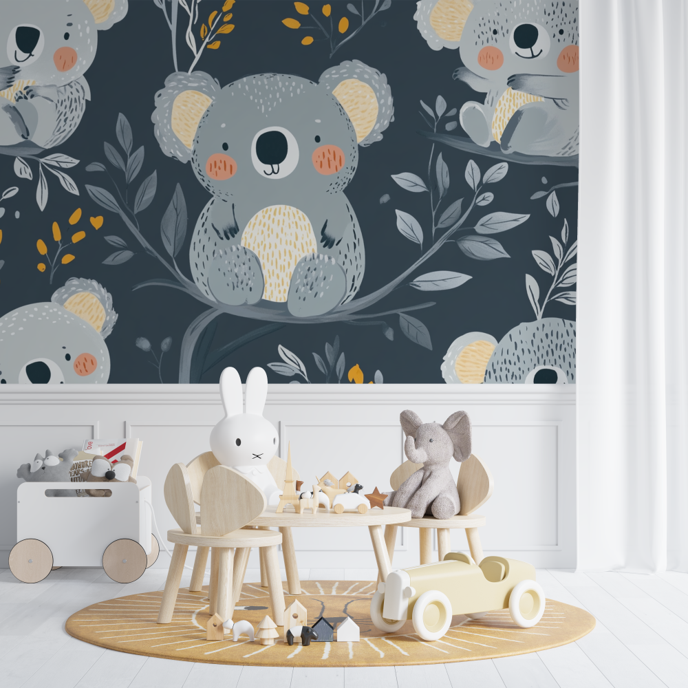 Papier peint koala peau a peau chambre de bebe