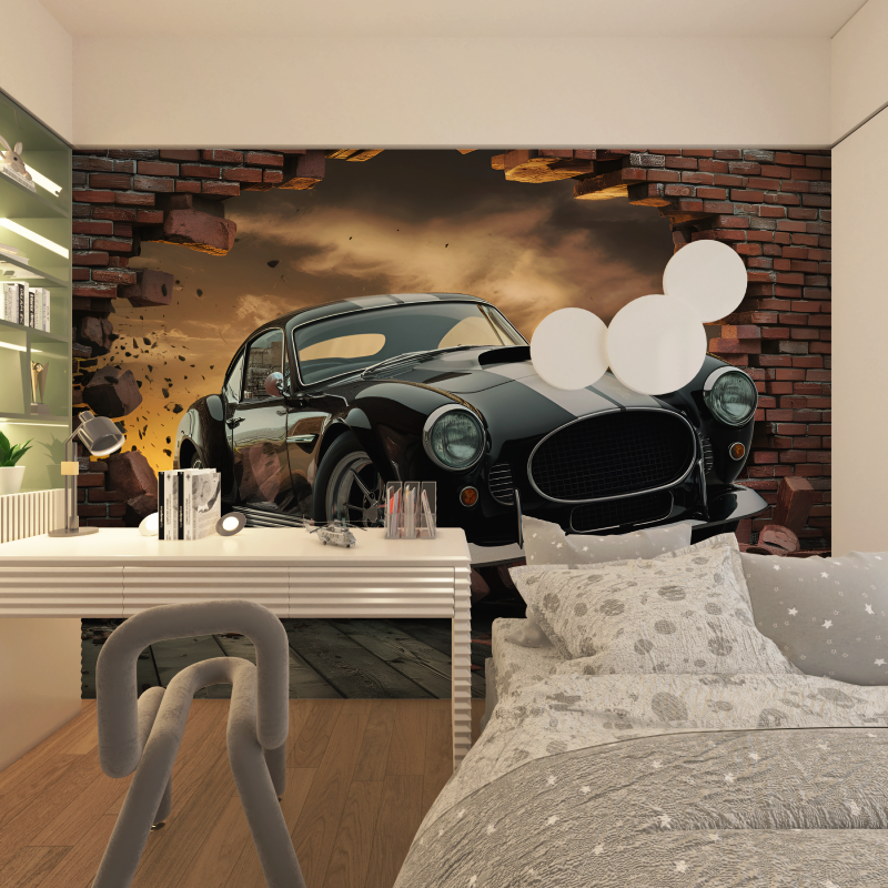 Papier peint voiture ado noir chambre adolescents