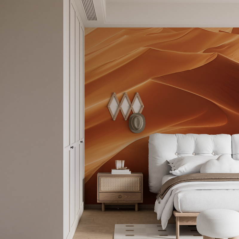Papier peint panoramique dunes terracotta mural