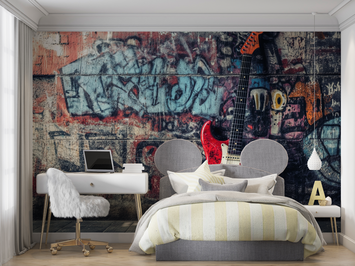 Papier peint hard rock tag mur chambre panoramique