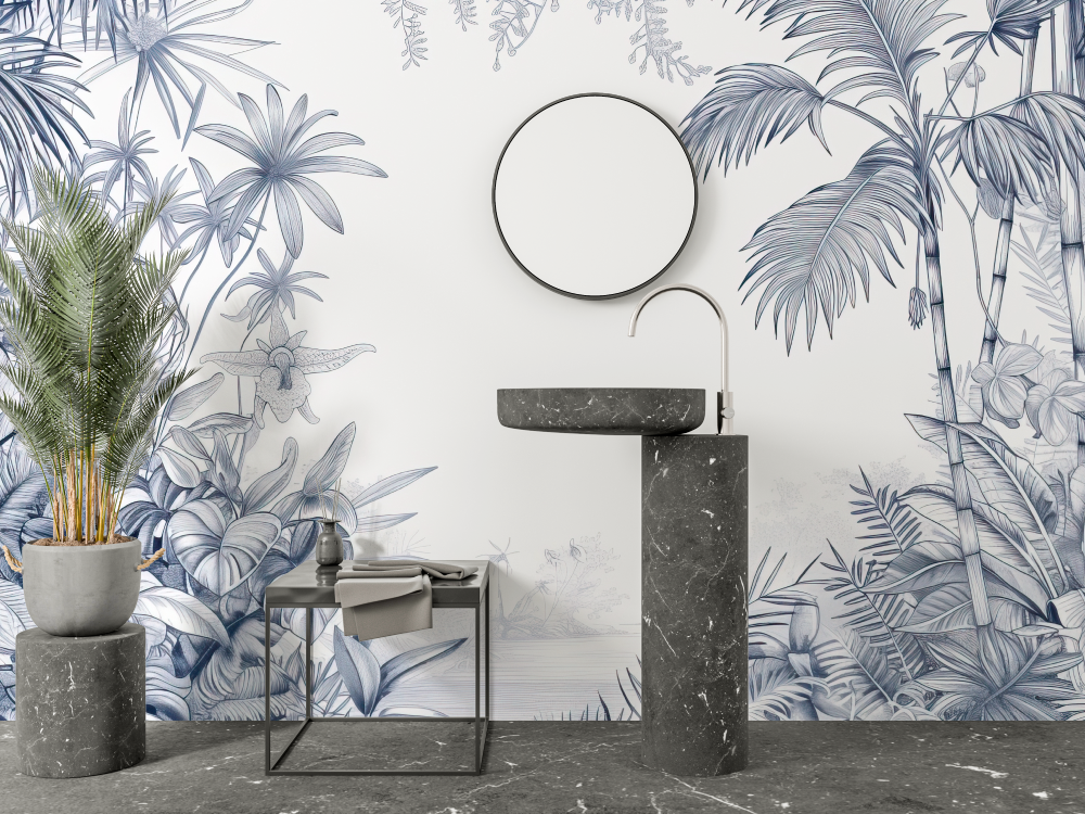 Papier peint special salle de bain salle bain