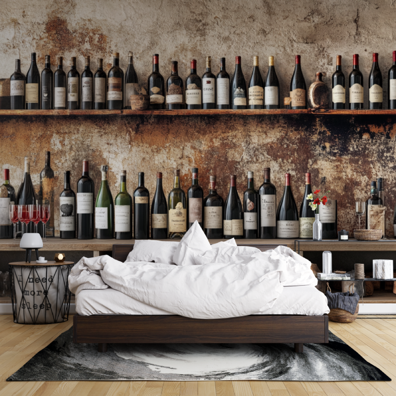 Papier peint trompe loeil cave a vin leroy merlin mur