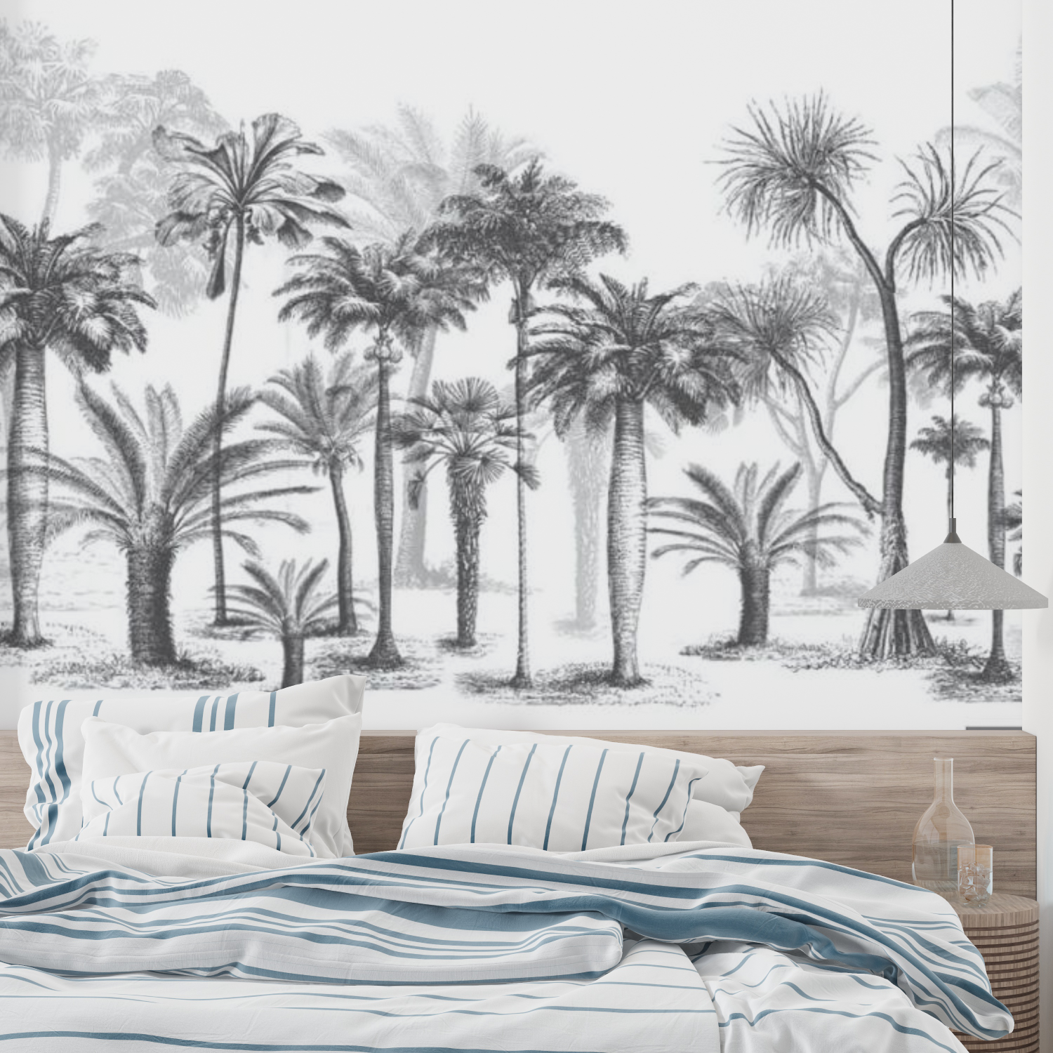 Papier Peint Jungle Noir Et Blanc - pano mural