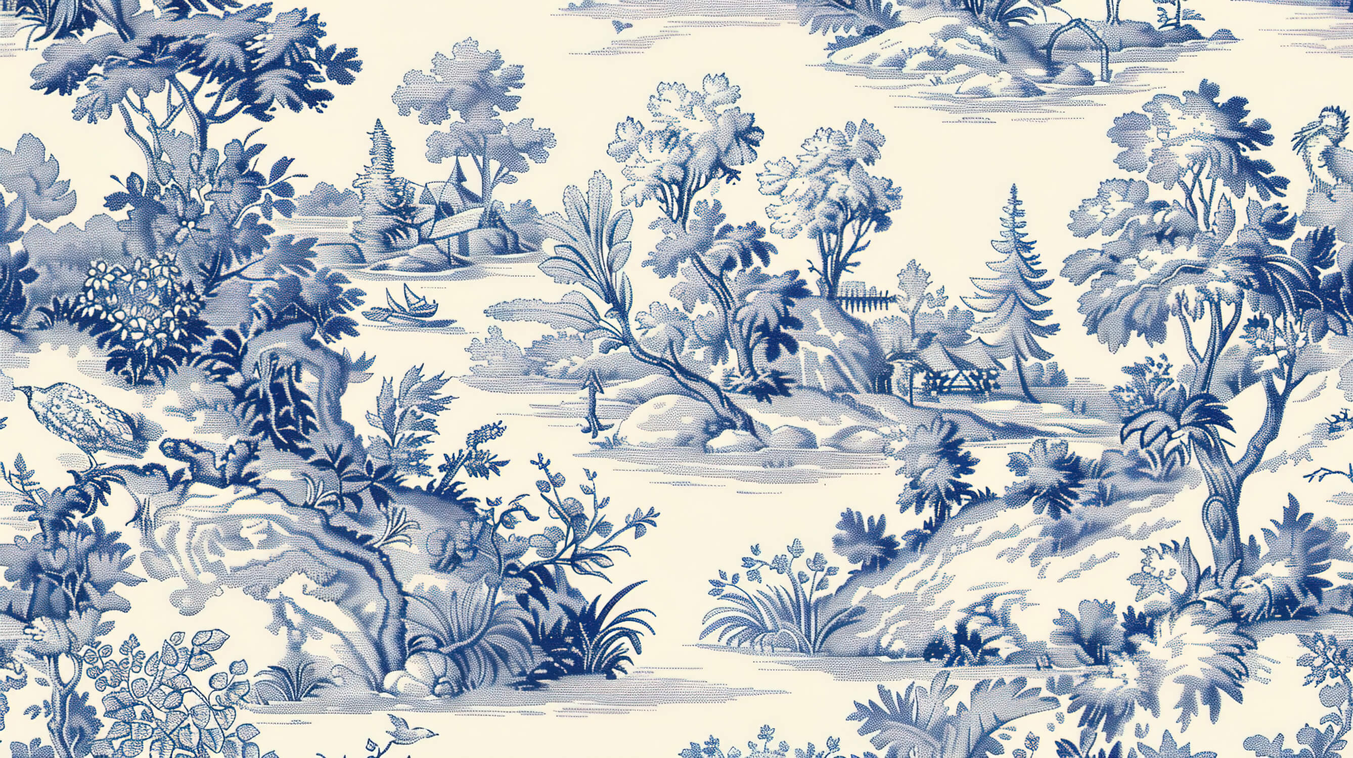 Papier Peint Motif Toile De Jouy