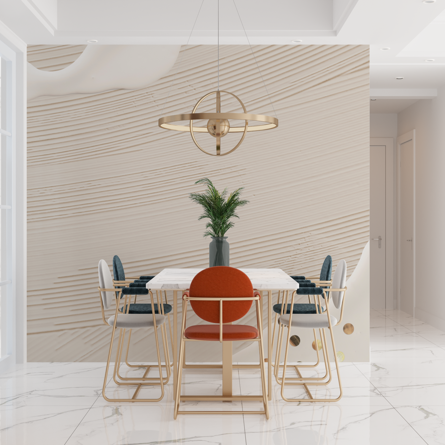 Papier peint salon type cocooning tendances