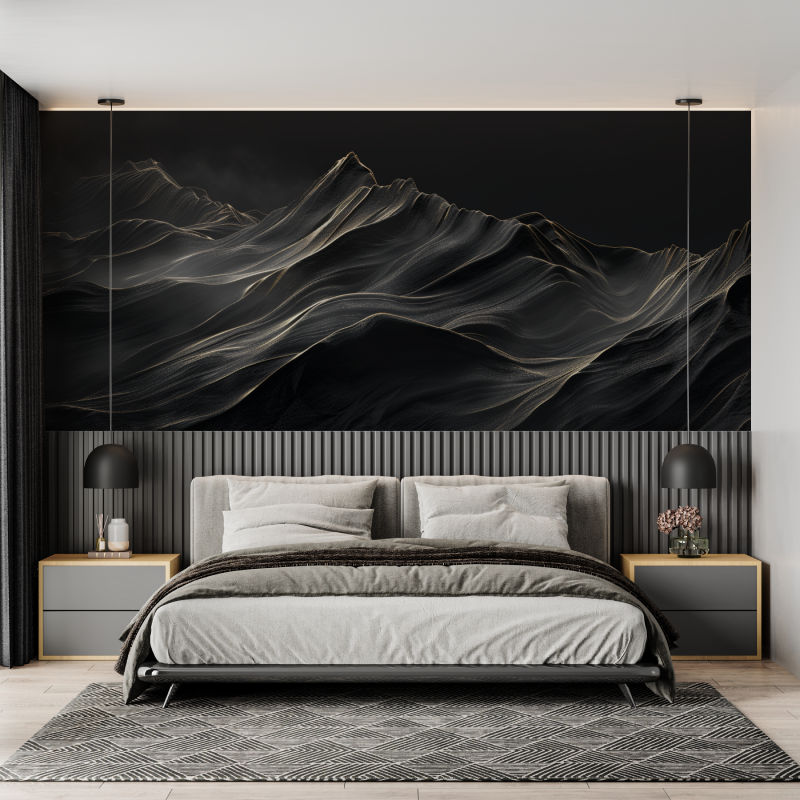 Papier peint intisse dore monta...t blanc brume mural adulte