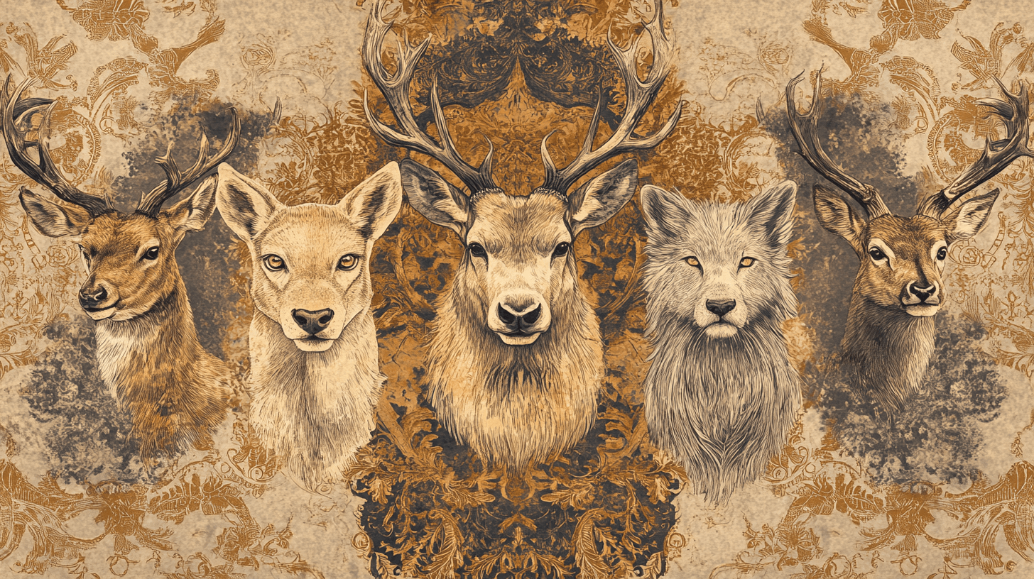 Papier Peint Vintage Portrait Animaux