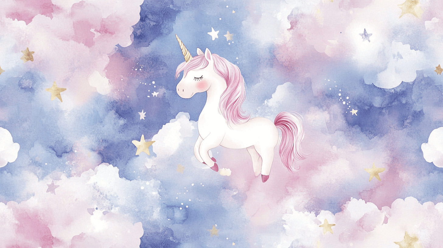 Papier Peint Licorne Bébé Rêverie Et Nuage