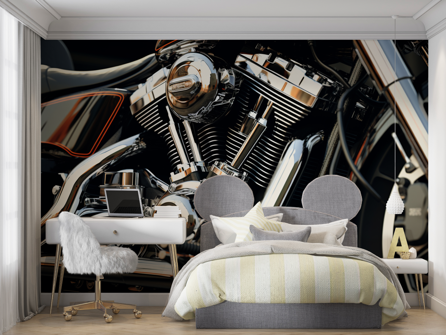 Papier peint moteur harley davidson mur chambre panoramique