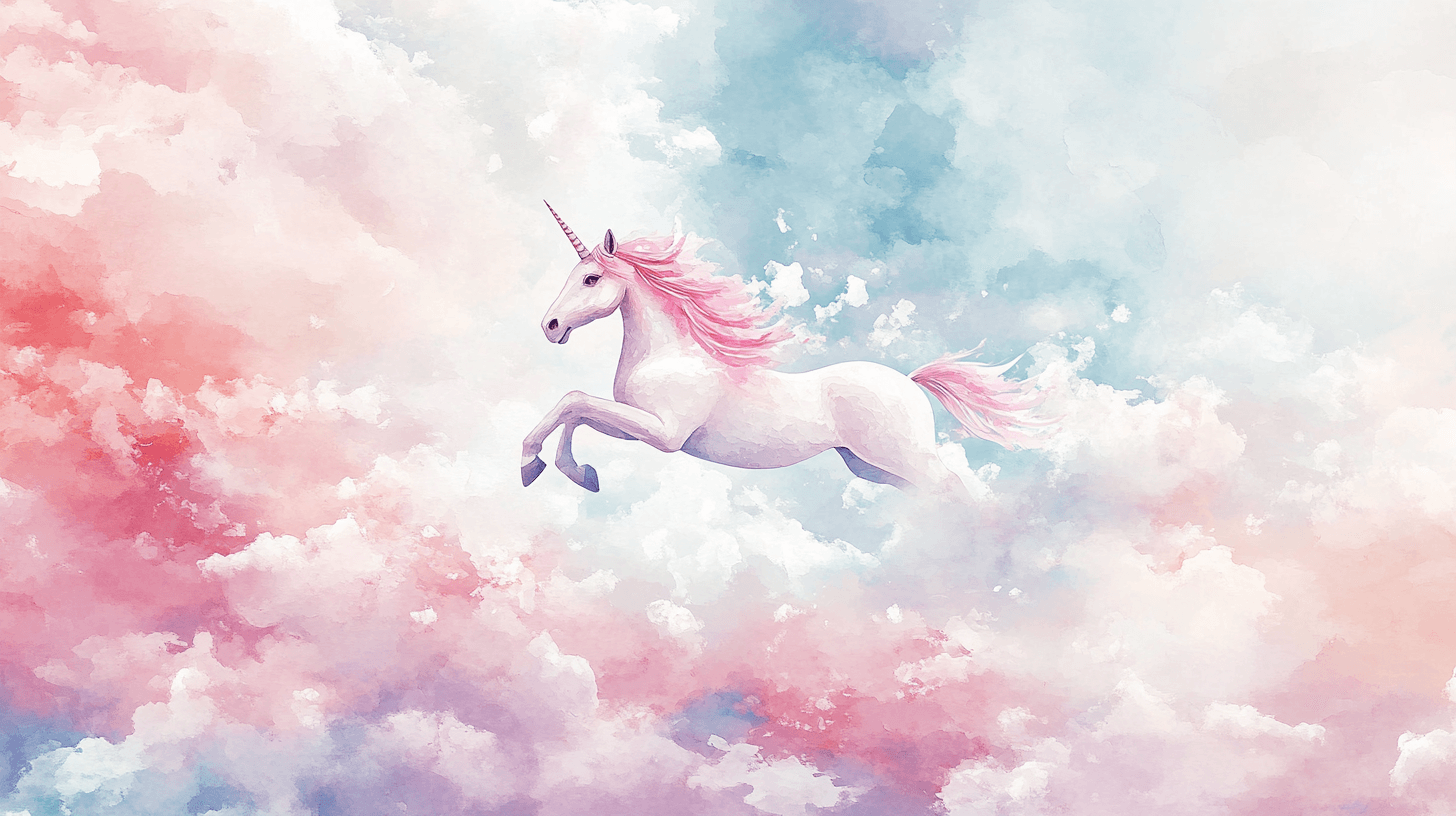 Papier Peint Chambre Complète Licorne Balade Sur Les Nuages