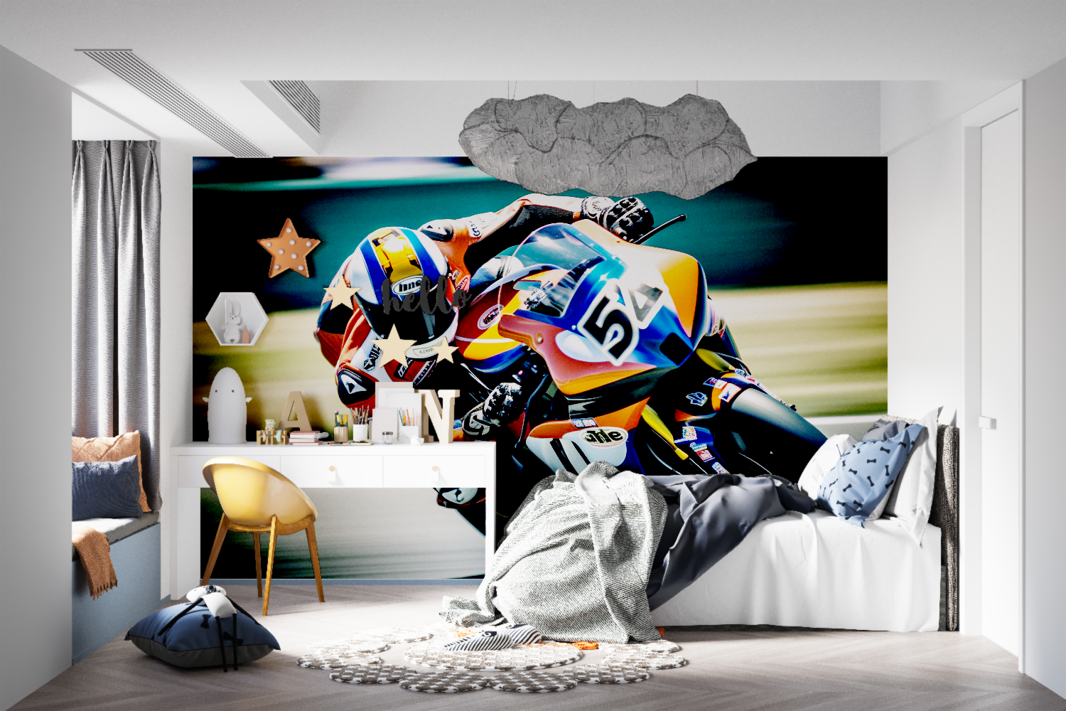 Papier peint moto gp tapisseries murale