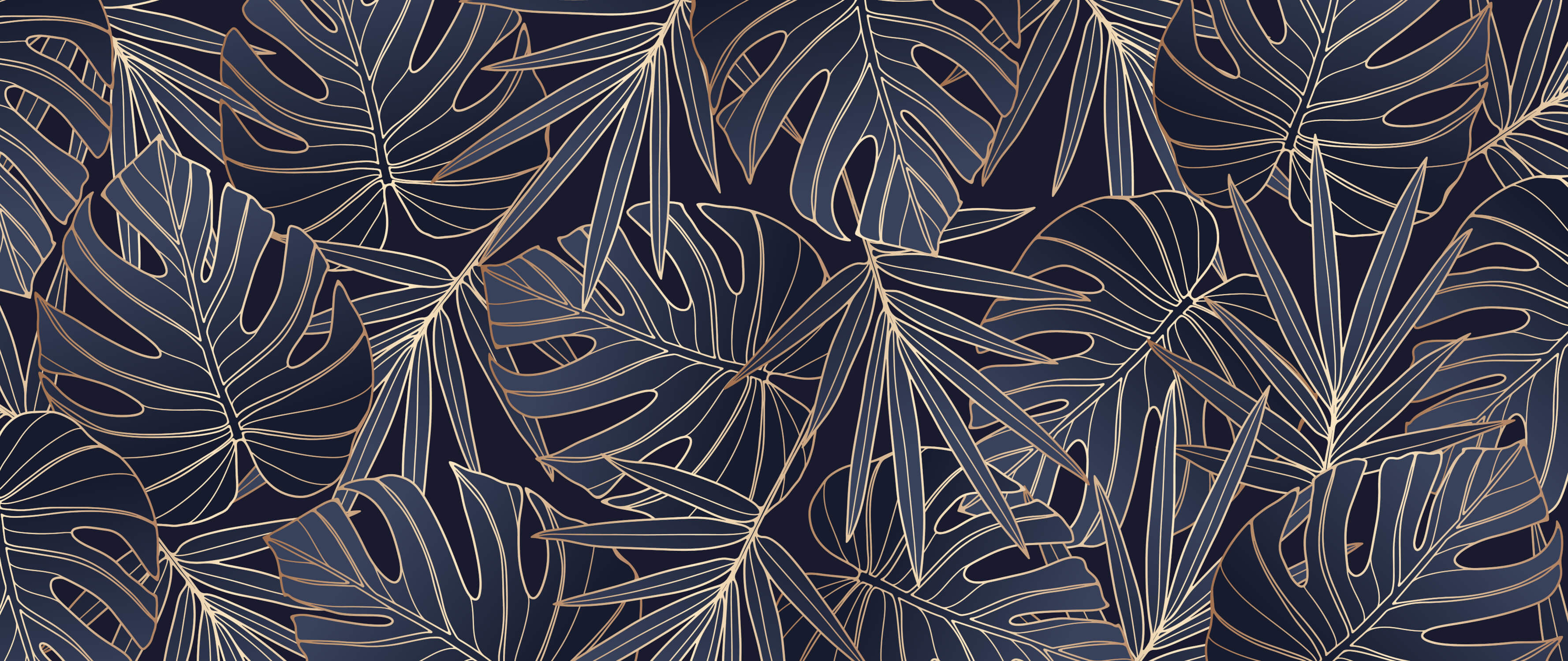 Papier Peint Bleu Doré