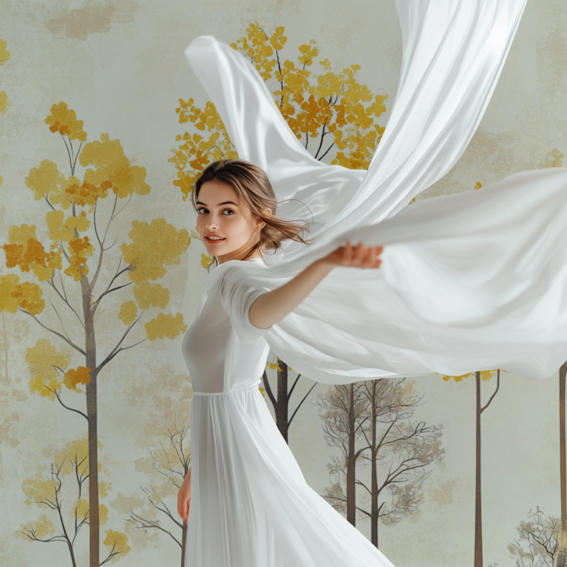 Papier peint arbre jaune modele