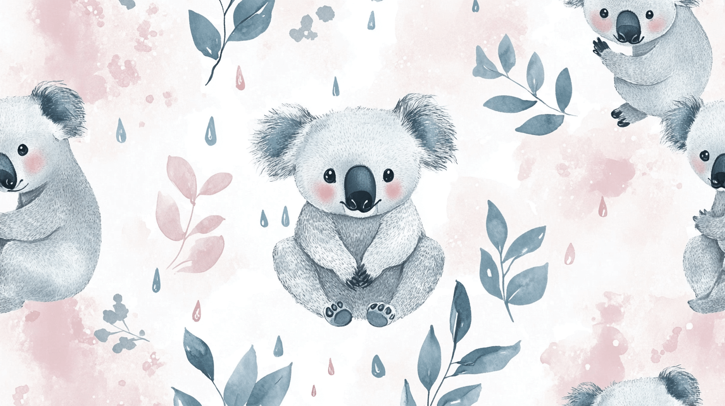 Papier Peint Koala Et Pluie Douce
