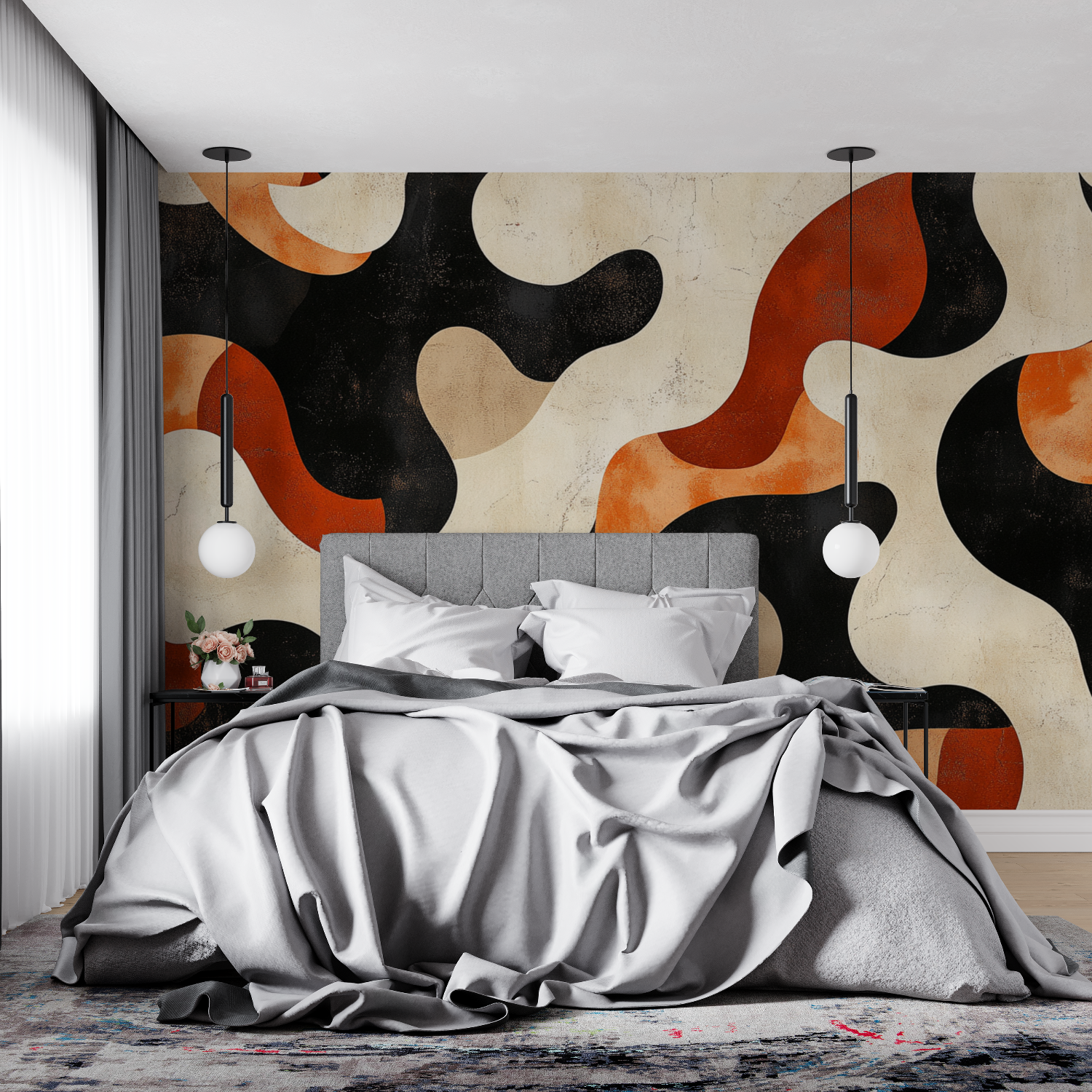 Papier peint terracotta bulles abstrait 4murs