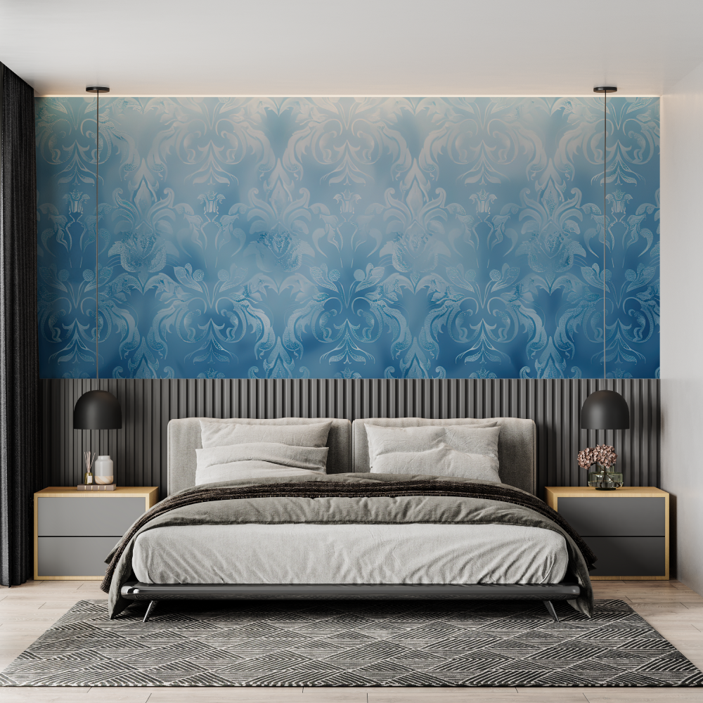 Chambre Peint En Bleu - panoramique mural