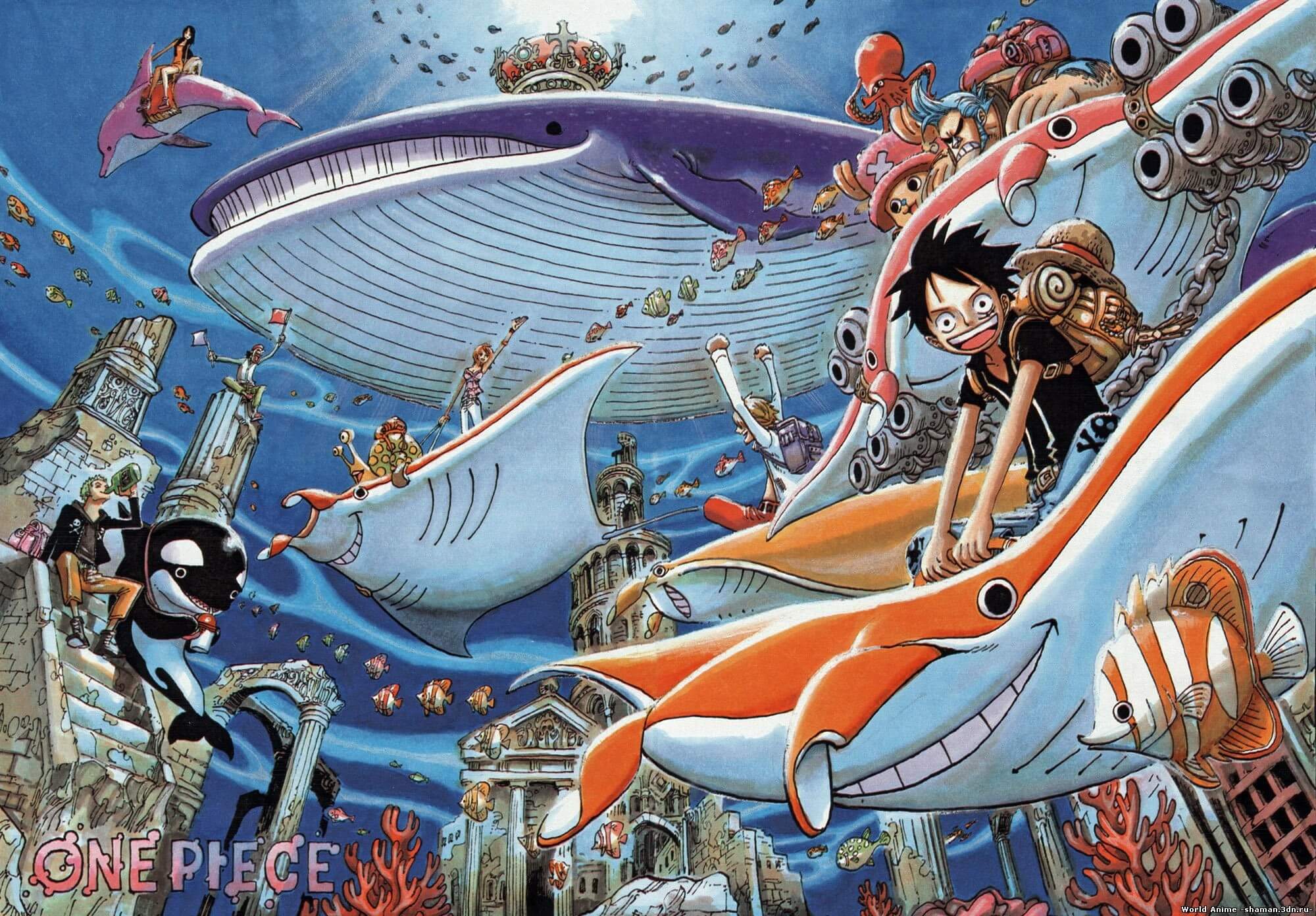 Papier Peint One Piece Île Des Hommes-Poissons