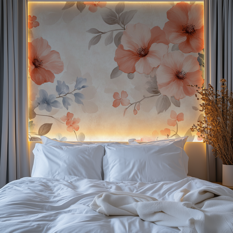 Papier peint fleur fleur chambre premium